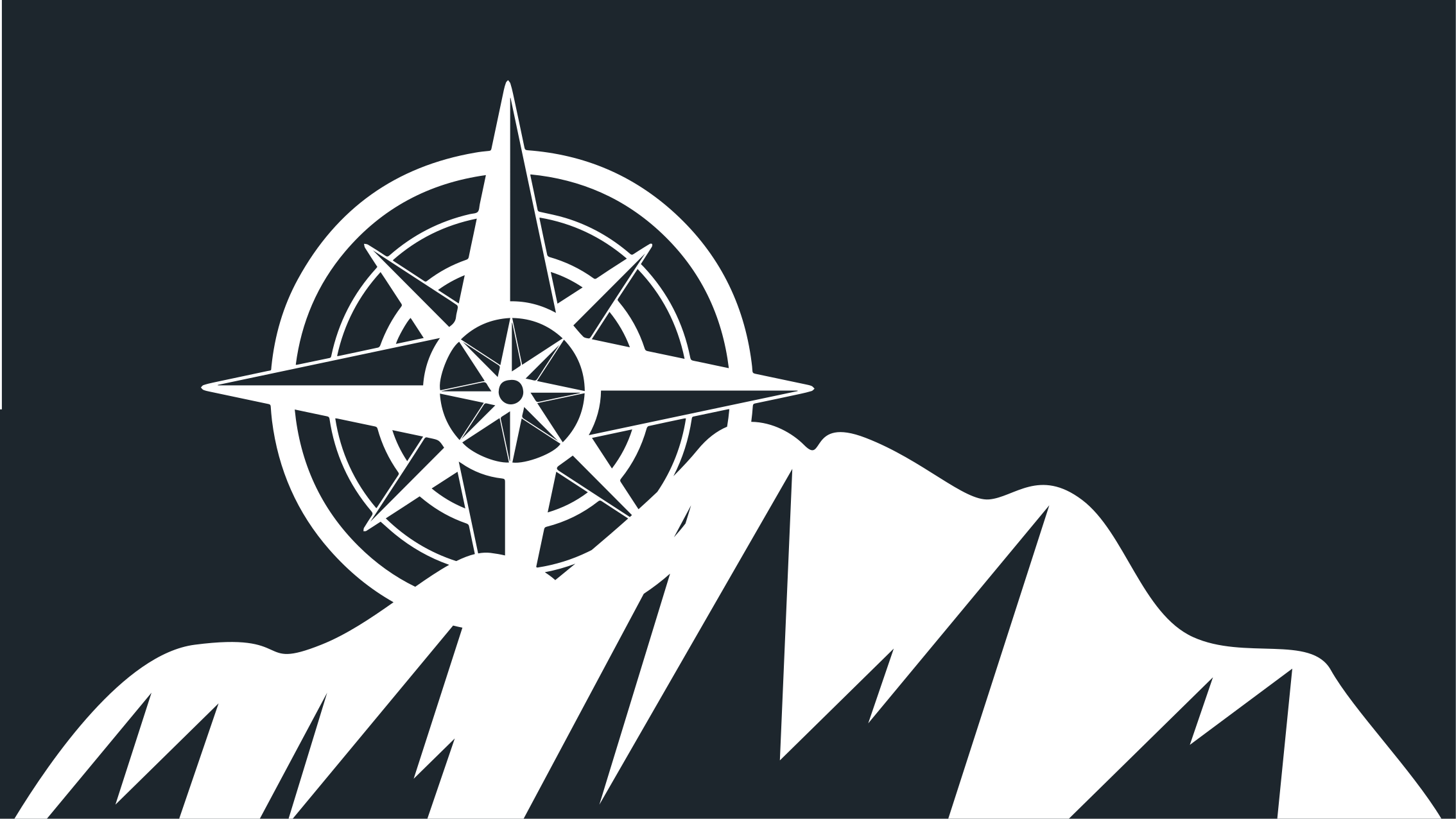 Umetniško delo v gorah kompas sodobne vinilne preproge - TenStickers