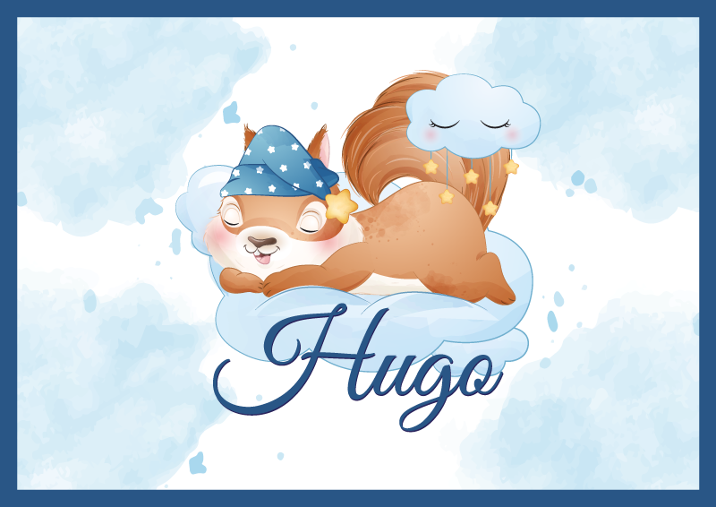 Ljubka veverica sanja Vinilna preproga z imeni - TenStickers