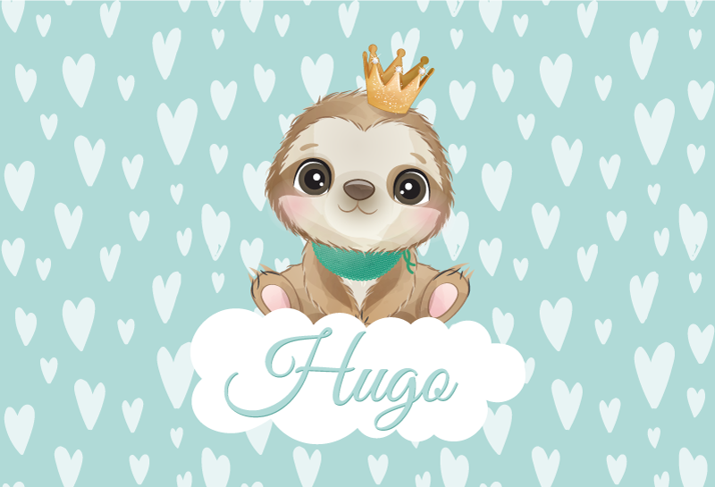 Lenivčev mladič z imenom Vinilna preproga za dojenčke - TenStickers