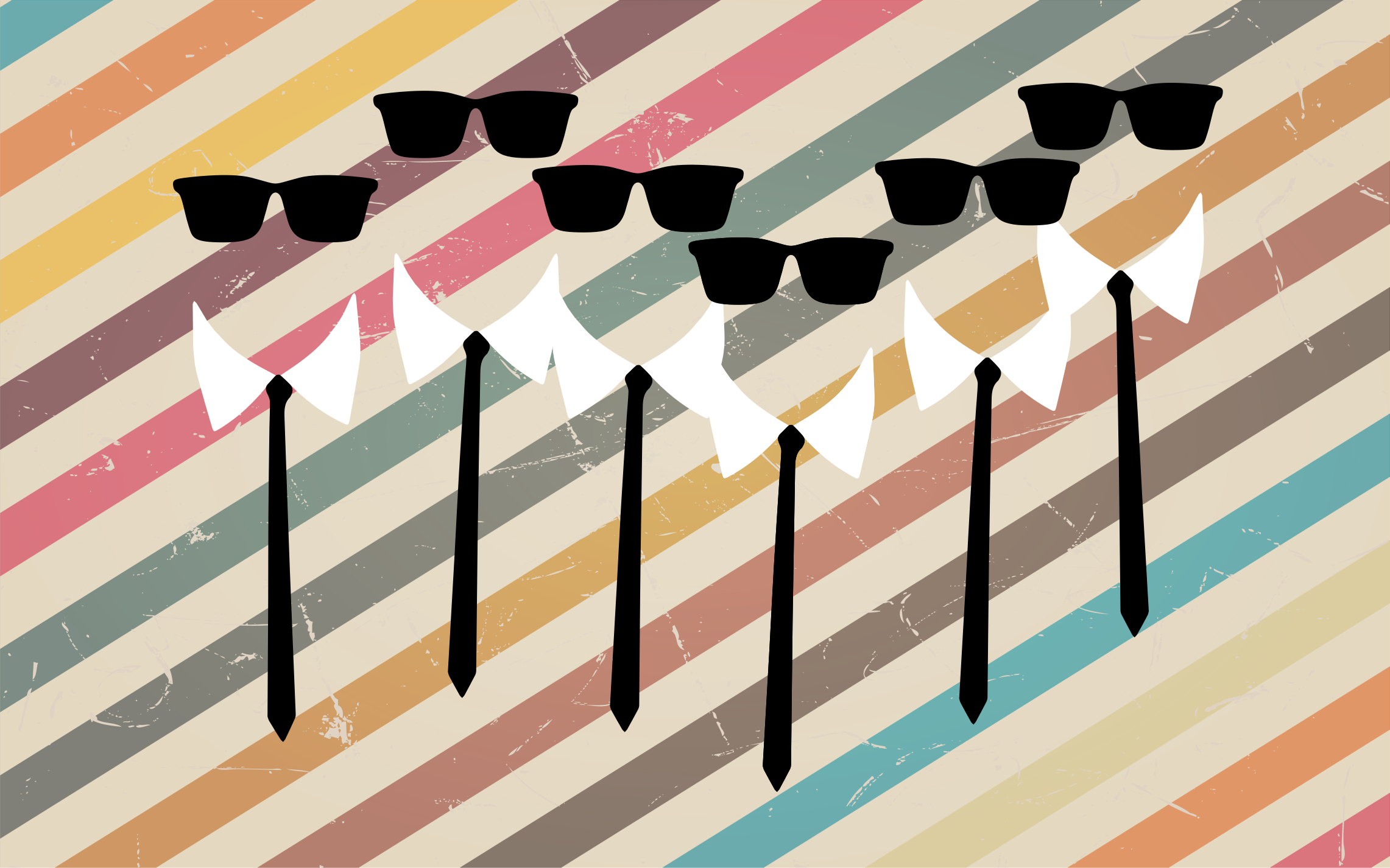 Elegantna skupinska oblačila Vinilna preproga s črtami - TenStickers