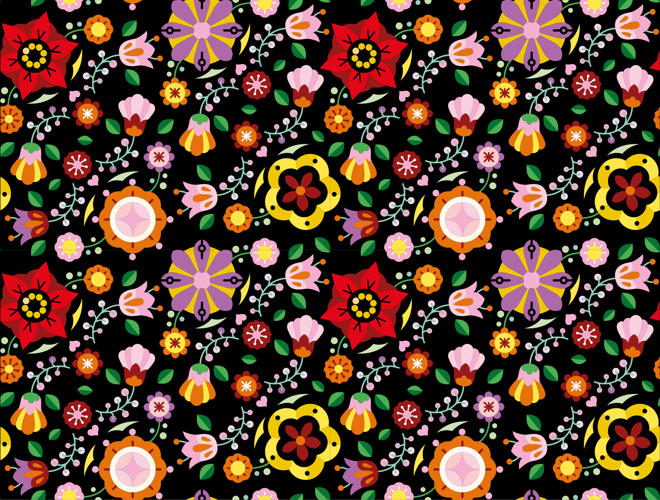 Svetla botanična ilustracija cvetlična vinilna preproga - TenStickers