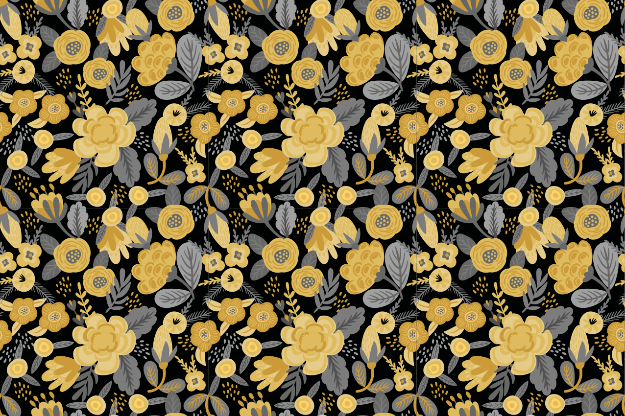 Floral print elegance naravna vinilna preproga - TenStickers