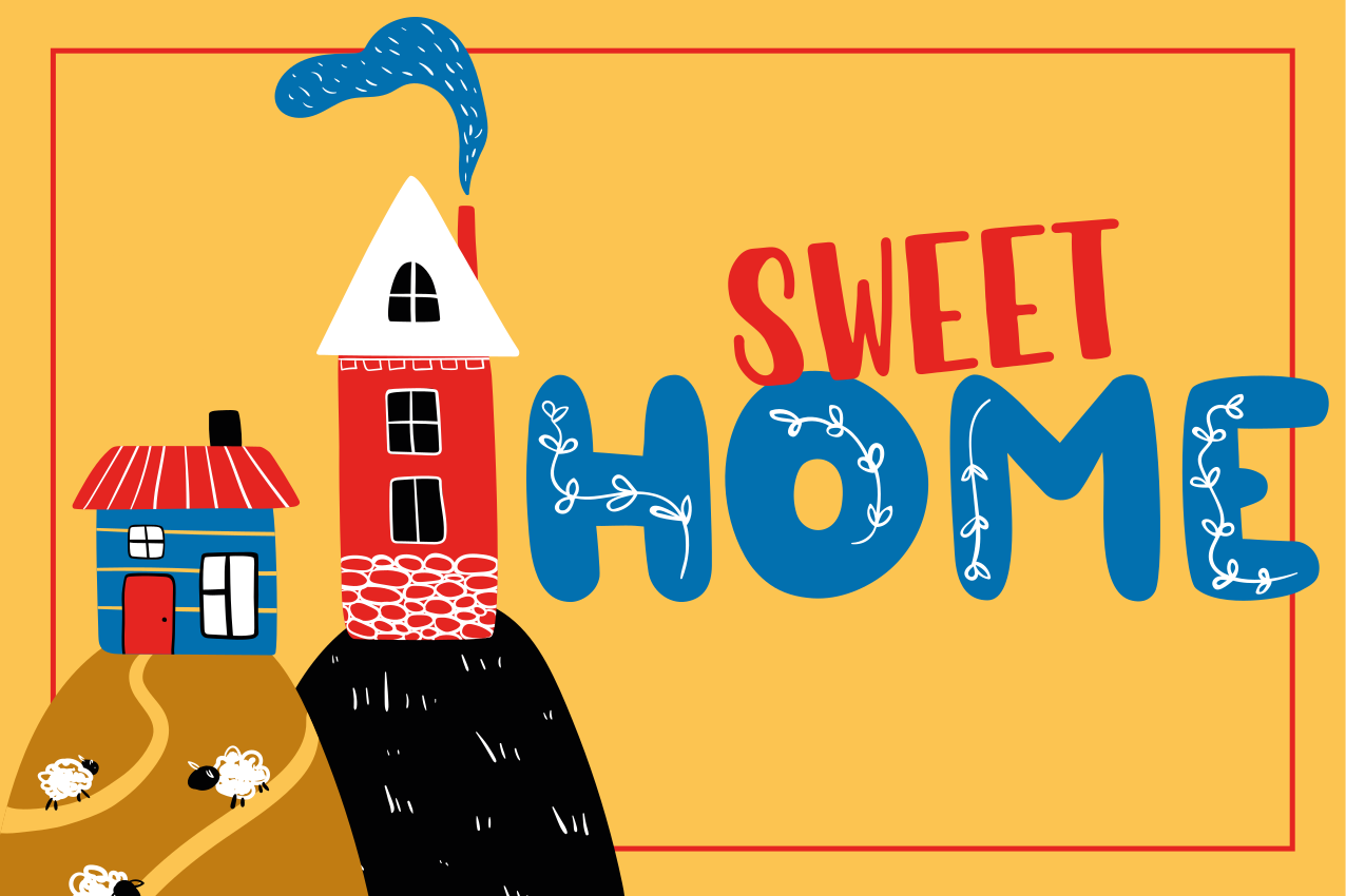 Sladki dom Vinilna preproga za vhod - TenStickers