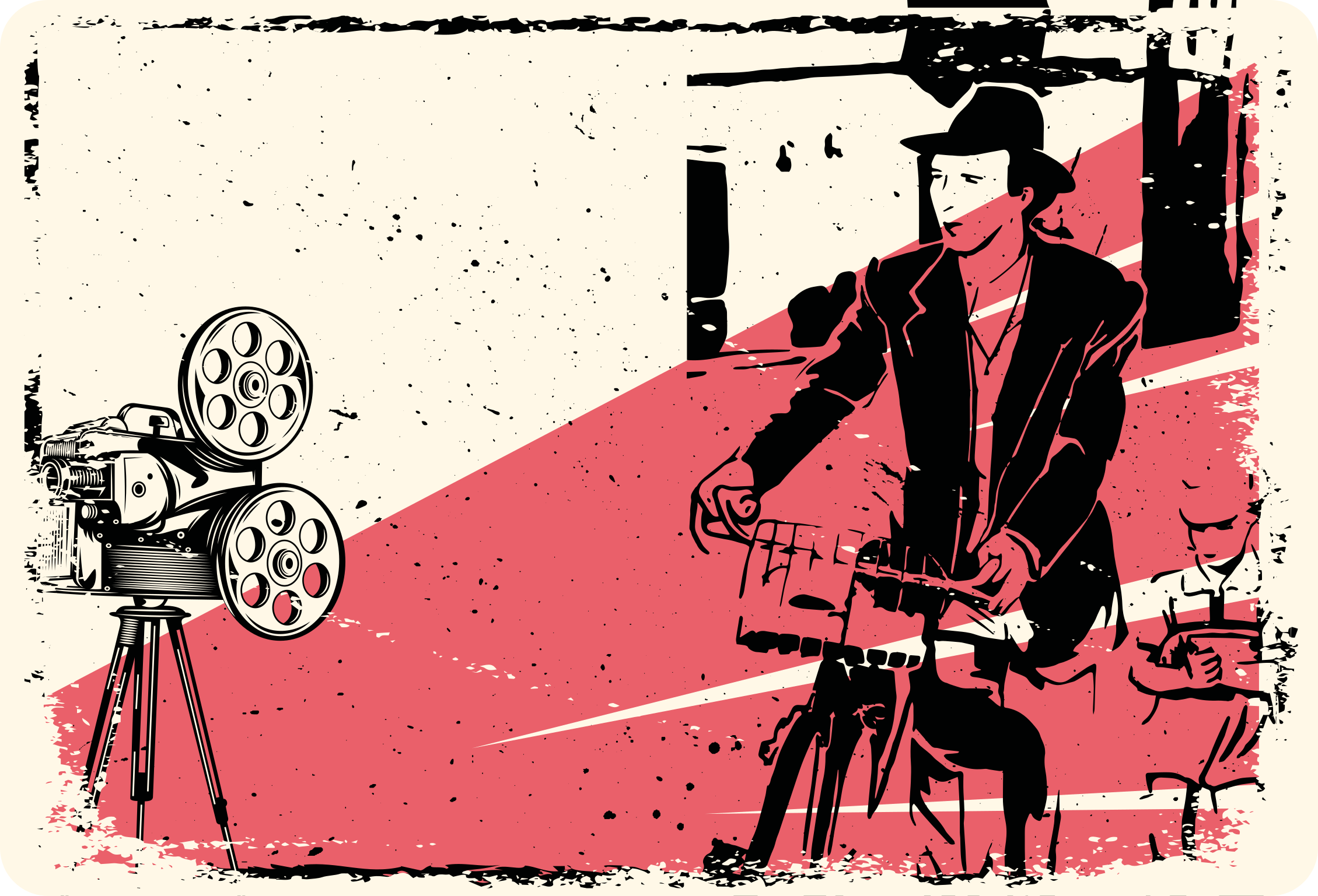 Klasični filmski prizor Vintage vinilna preproga - TenStickers