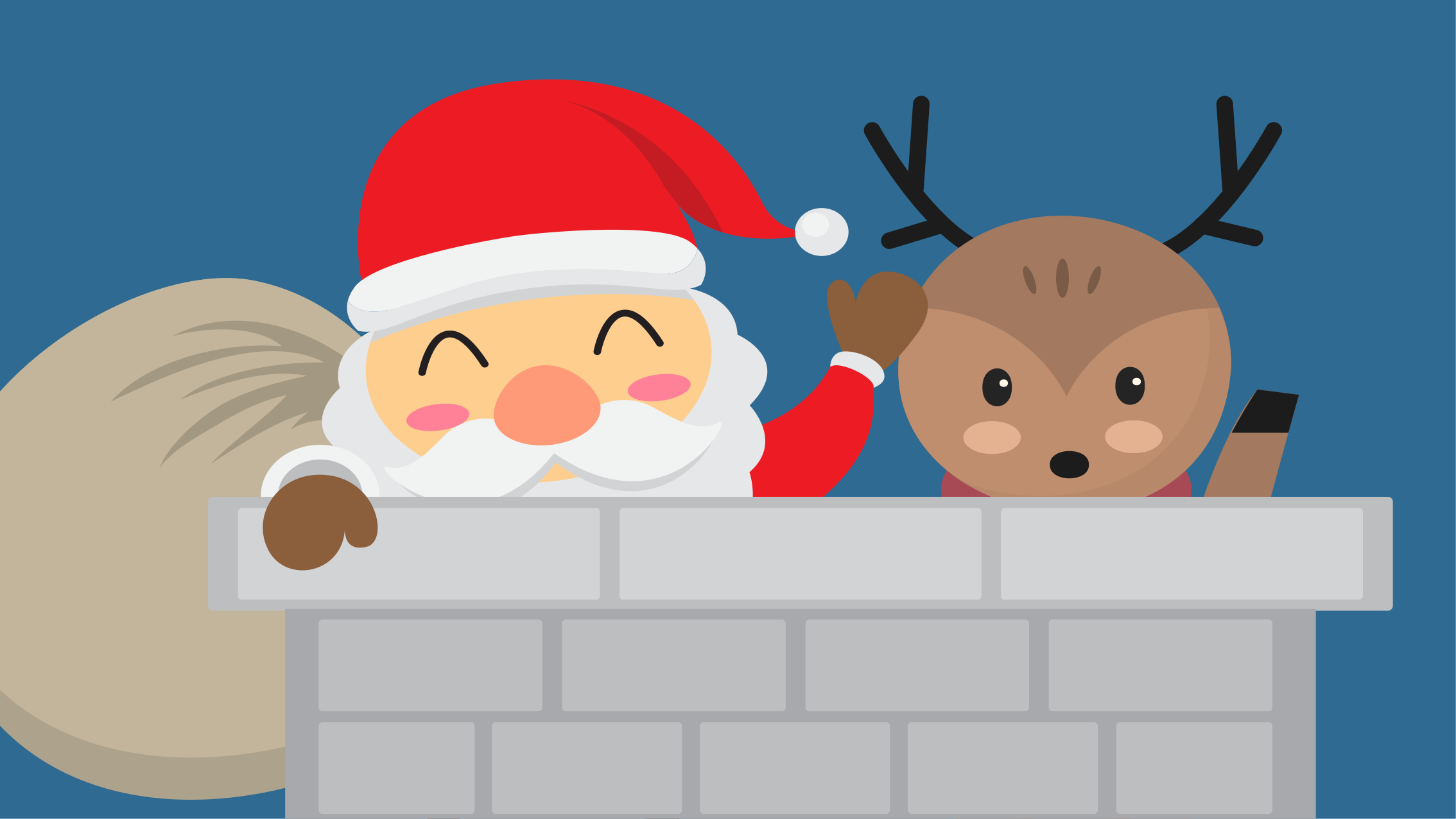 Vesel prizor božička Božična vinilna preproga - TenStickers