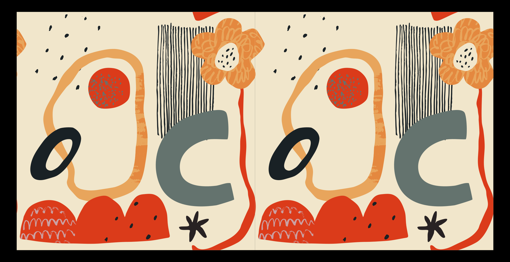 Drzni cvetlični elementi sodobne vinilne preproge - TenStickers