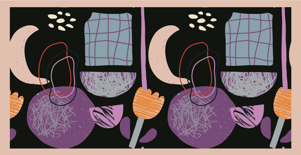 Vijolična kolaž abstrakcija sodobna preproga - TenStickers