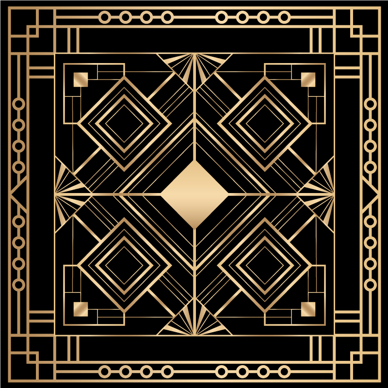 Geometric gold pattern vinilna mozaik preproga - TenStickers