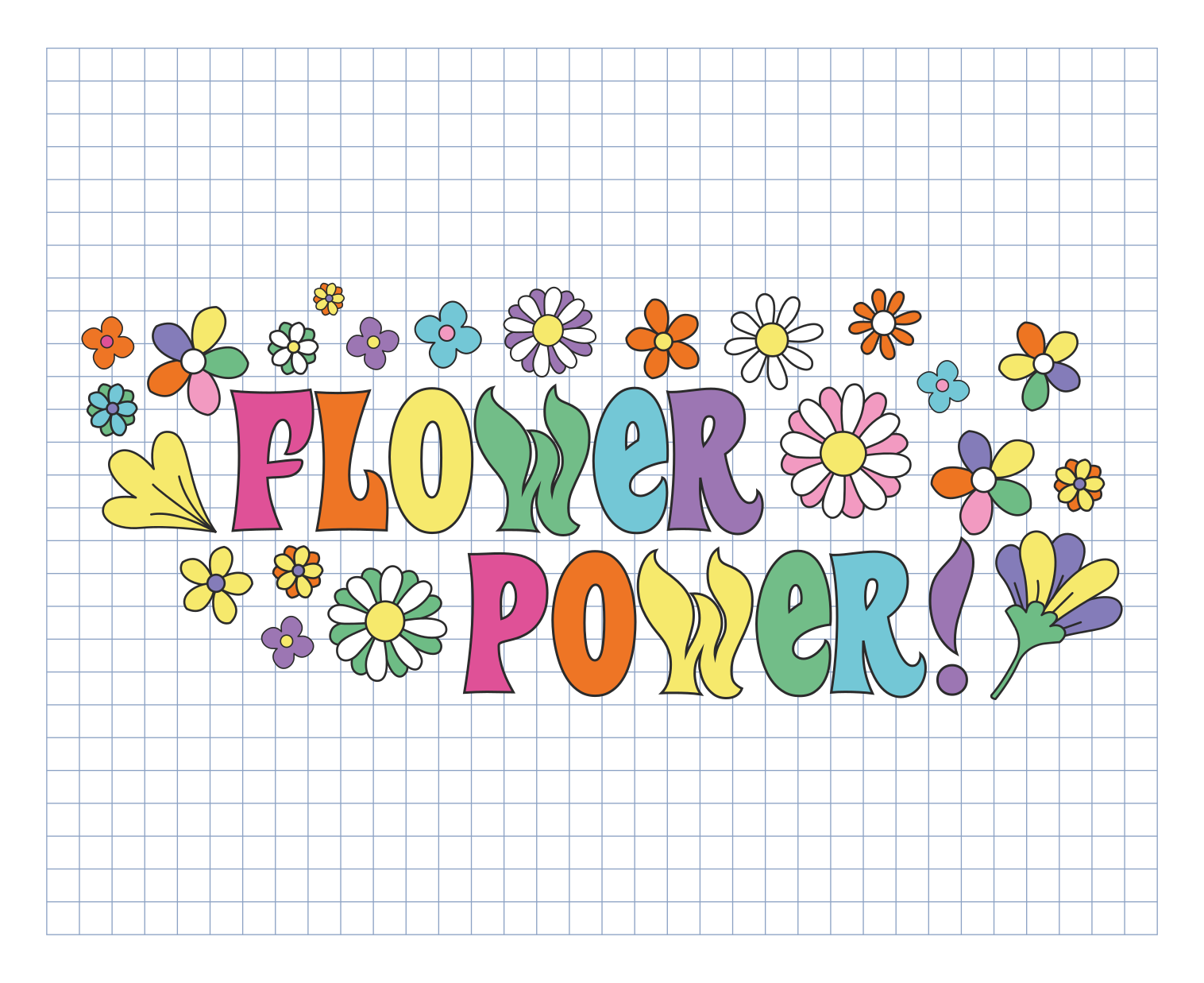 Flower power design cvetlična vinilna preproga - TenStickers