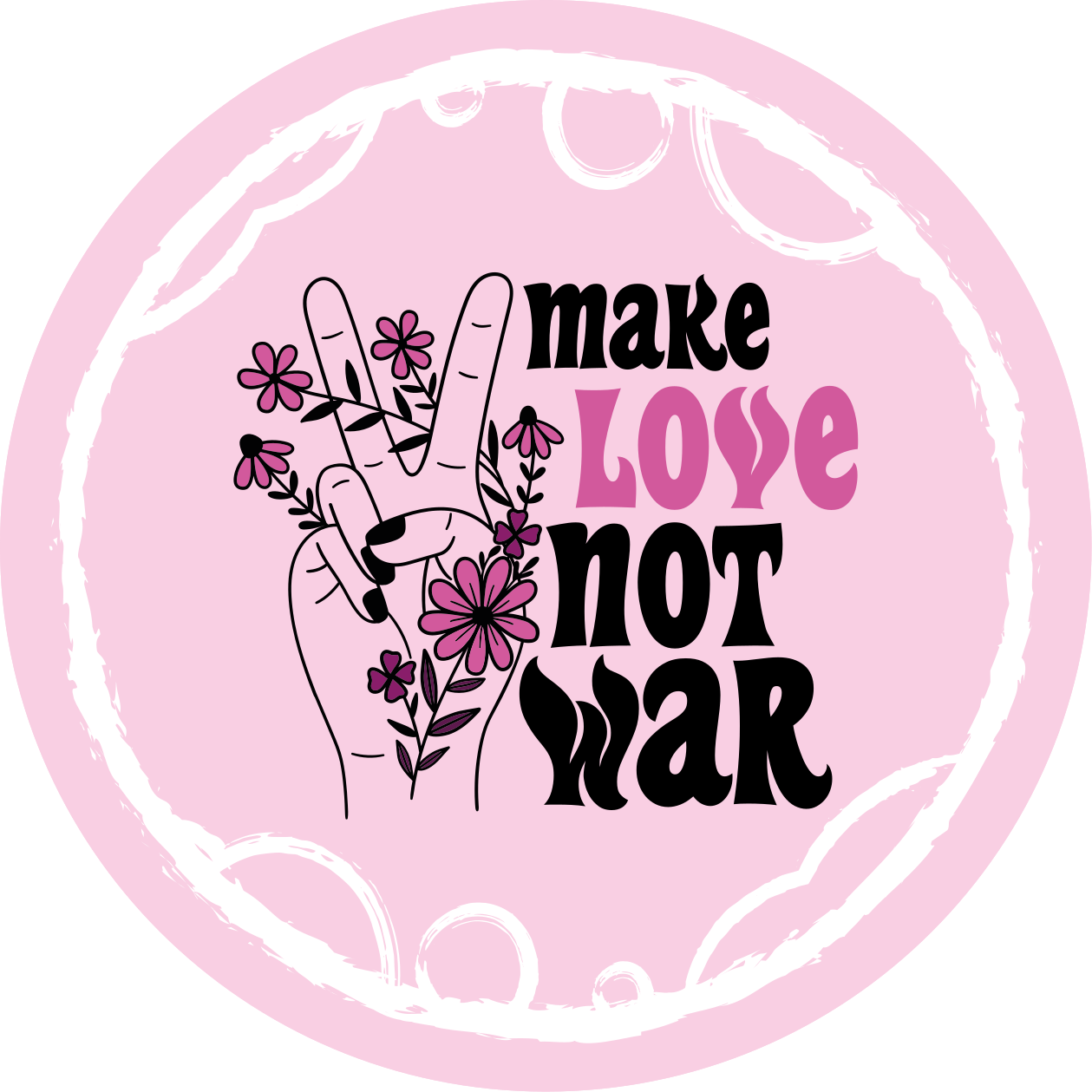 Sporočilo mirne ljubezni vinilne preproge z napisom - TenStickers