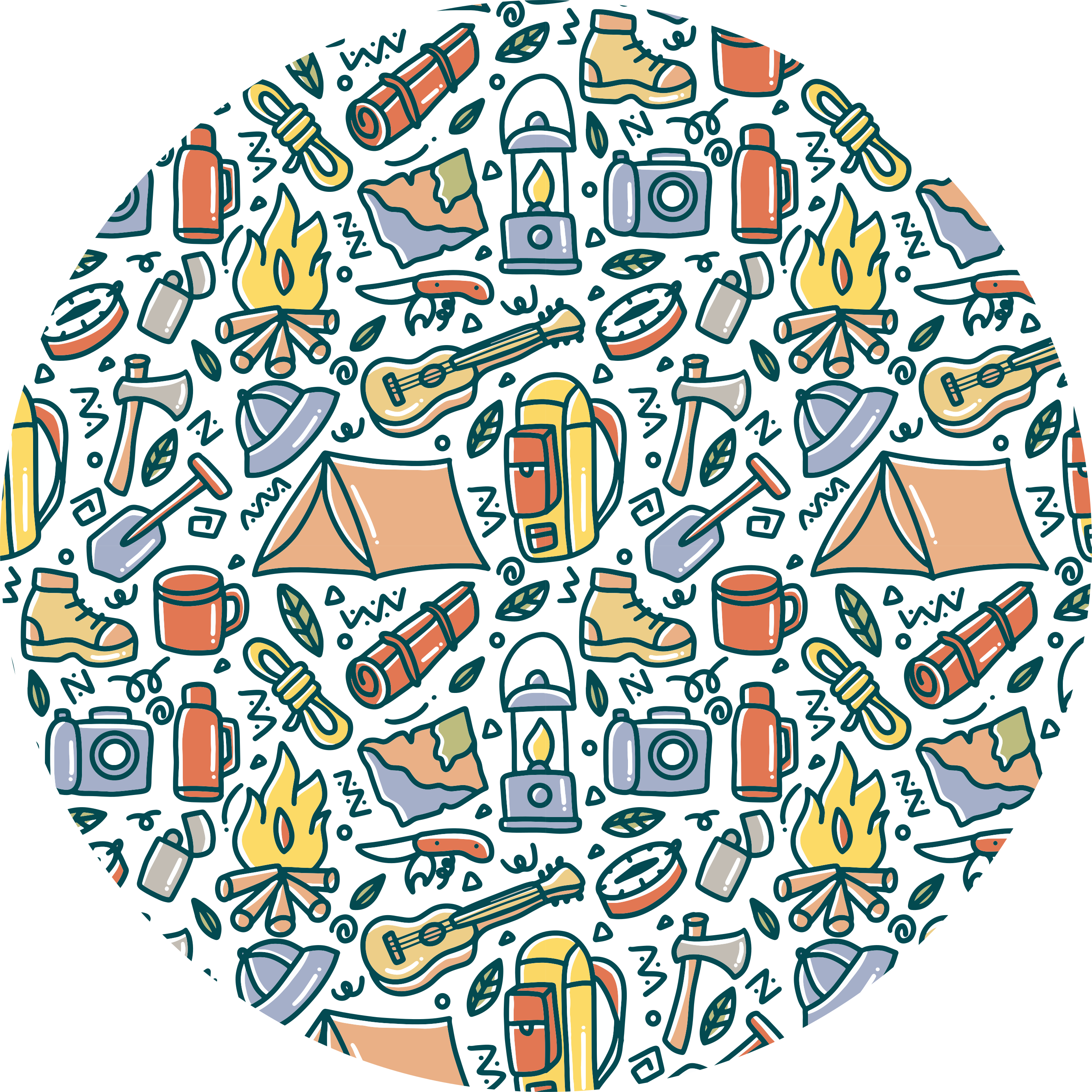 Camping adventure concept vinilna preproga za najstnike - TenStickers