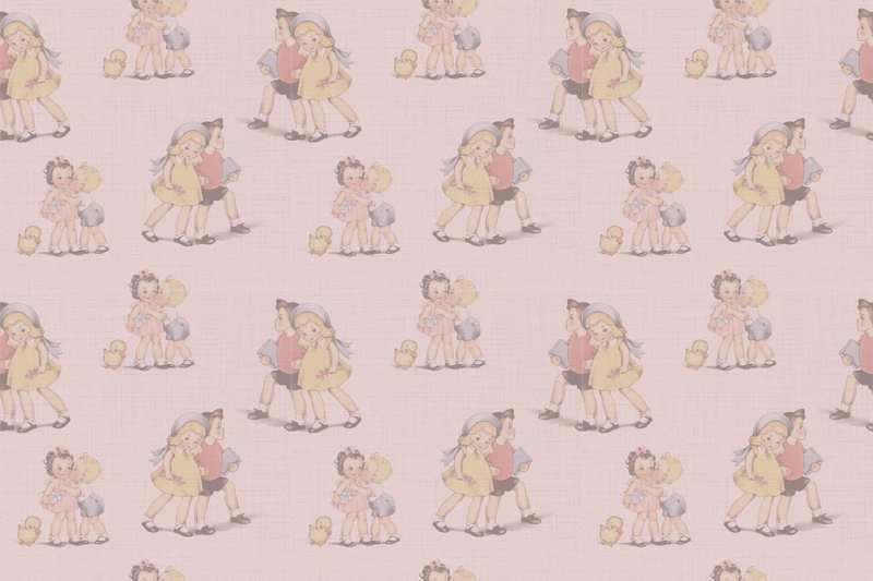 Retro igrivi prijatelji Otroške vinilna preproga - TenStickers