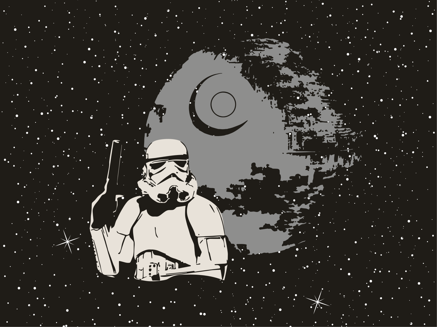 Space stormtrooper scene vinilne preproge v vzorcih - TenStickers