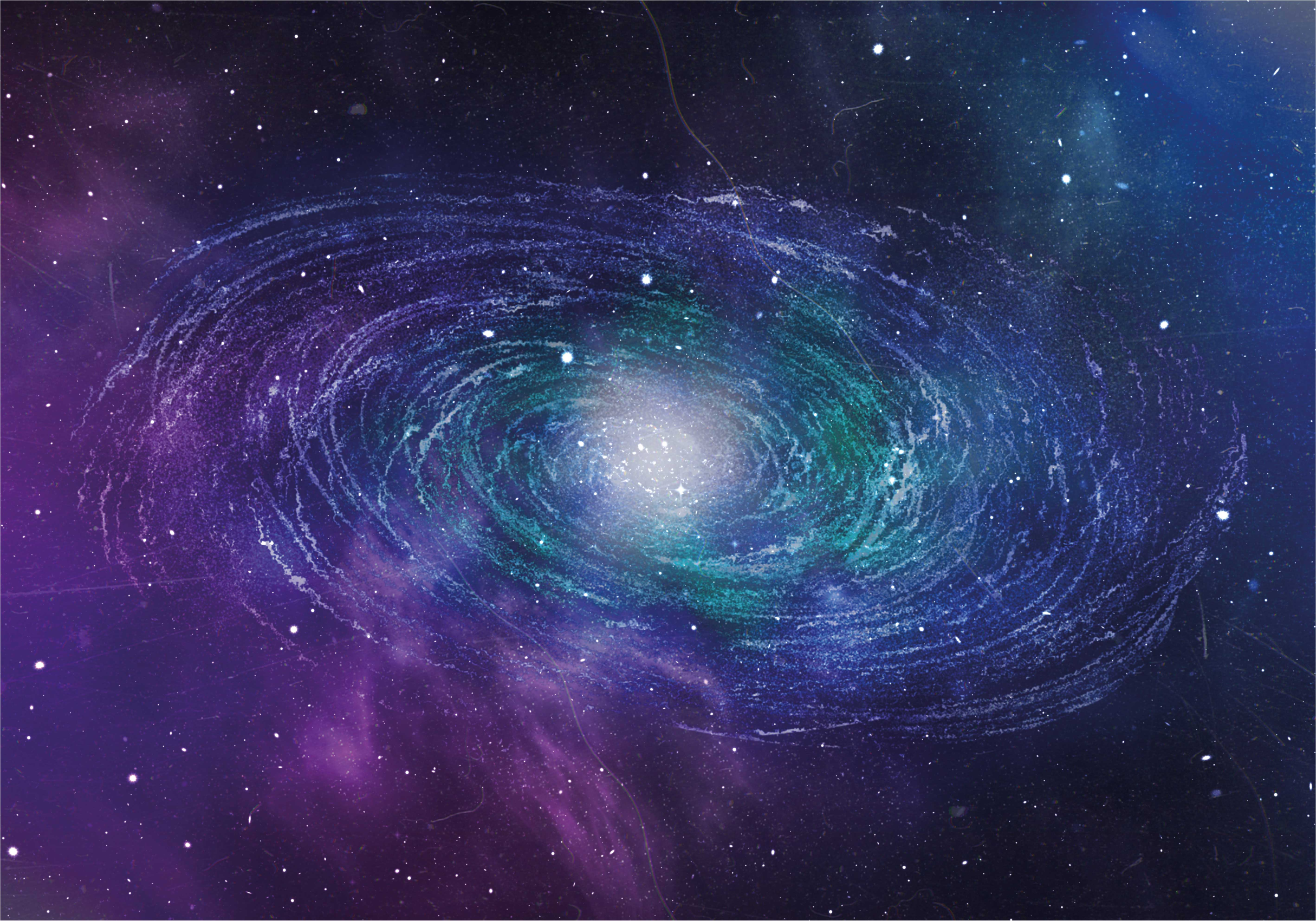 Galaktični vrtinčasti vzorec vinilna preproga s zvezdami - TenStickers