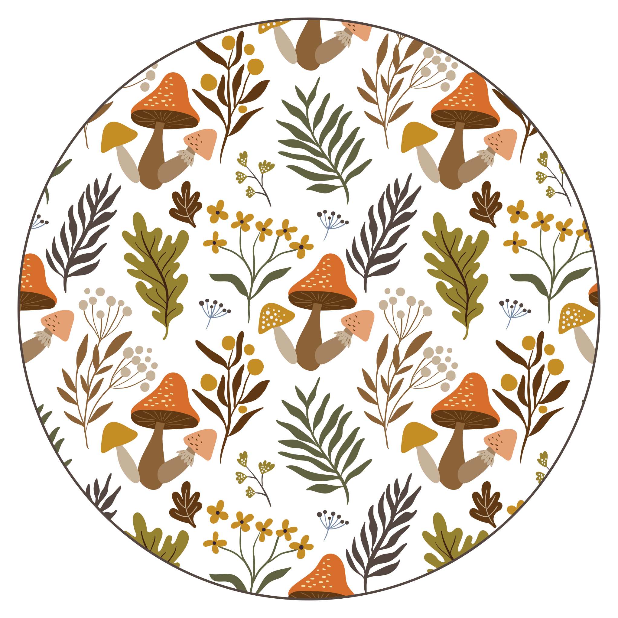 čudovit motiv gob cvetlična vinilna preproga - TenStickers