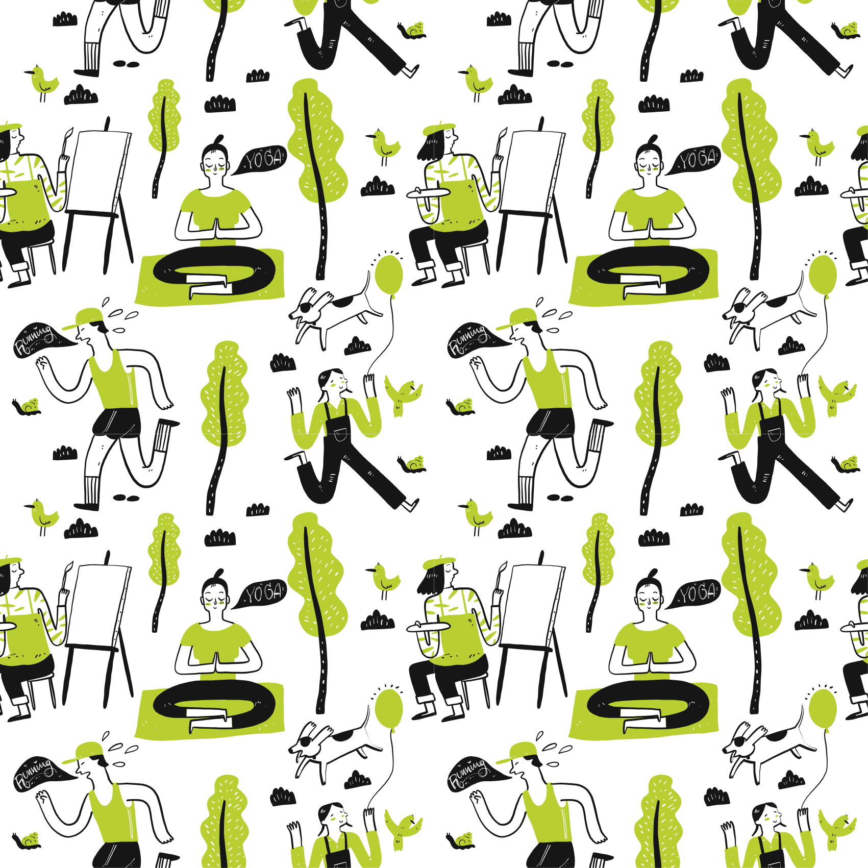 Igrive urbane scene Vinilne talne obloge z teksturo - TenStickers