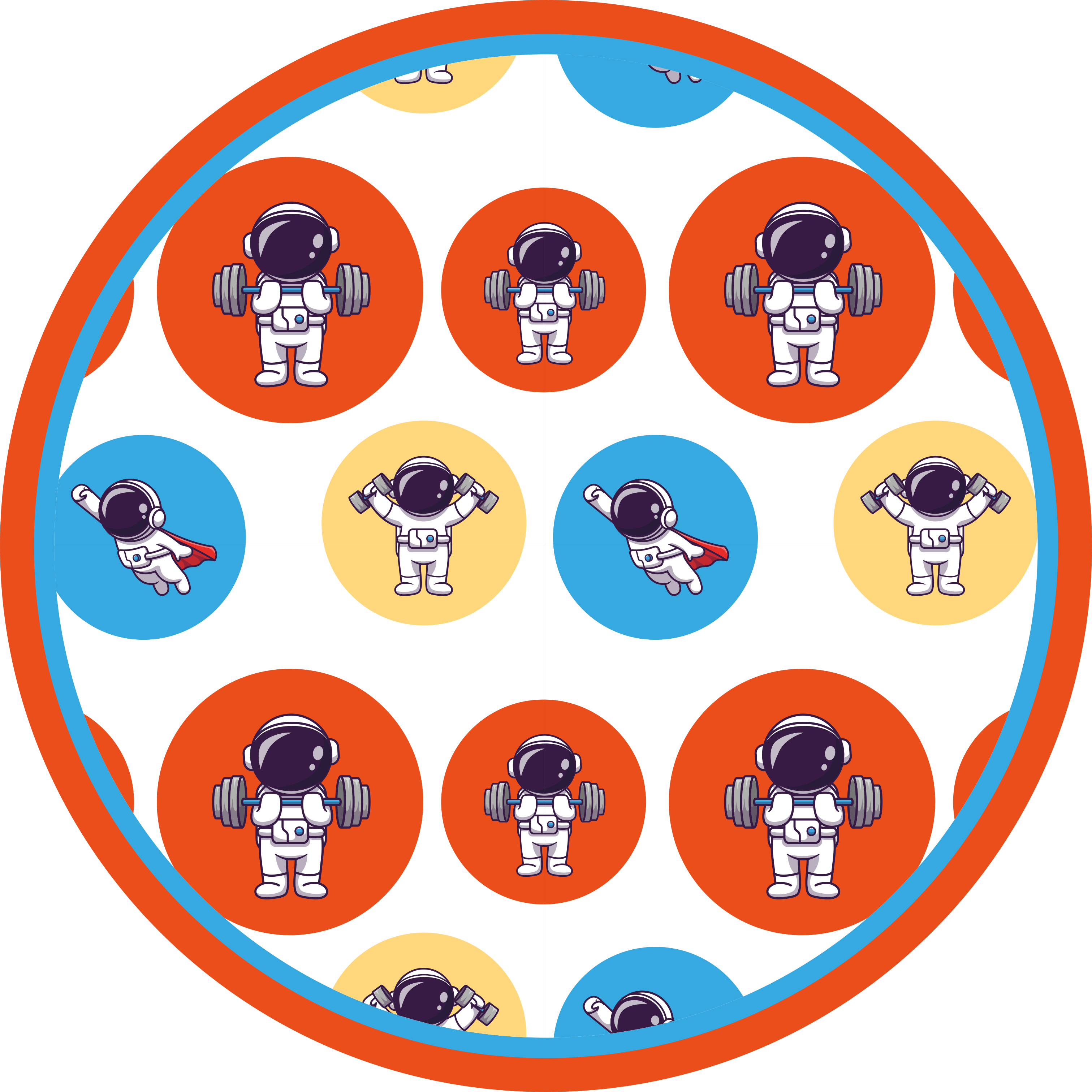 Astronaut fitness vinilne preproge v različnih vzorcih - TenStickers