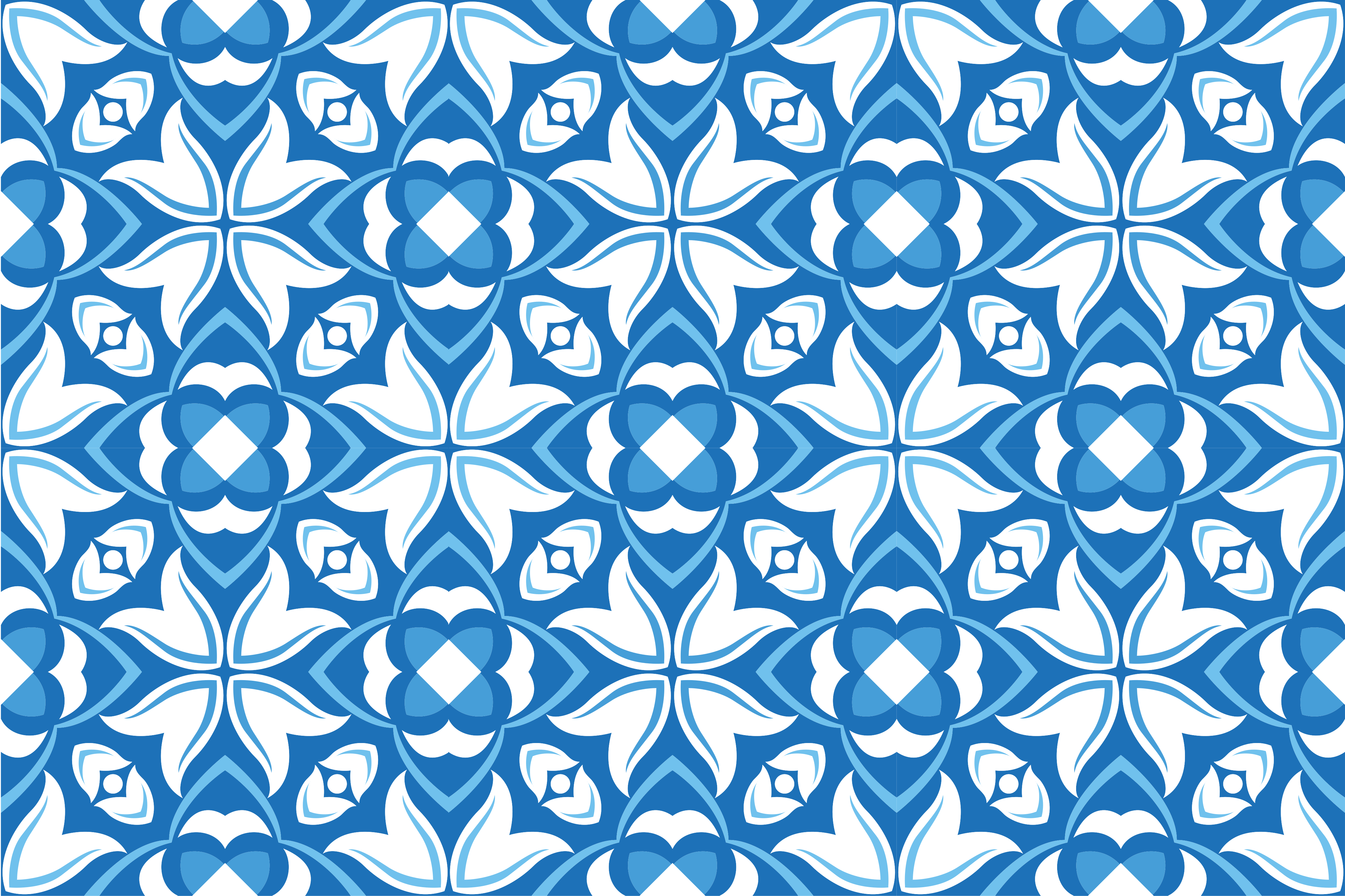 Azure blossom motif vinilna talna obloga ploščice - TenStickers