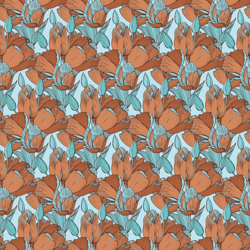 Cvetlična shema cvetov Vinilne preproge v drugih vzorcih - TenStickers