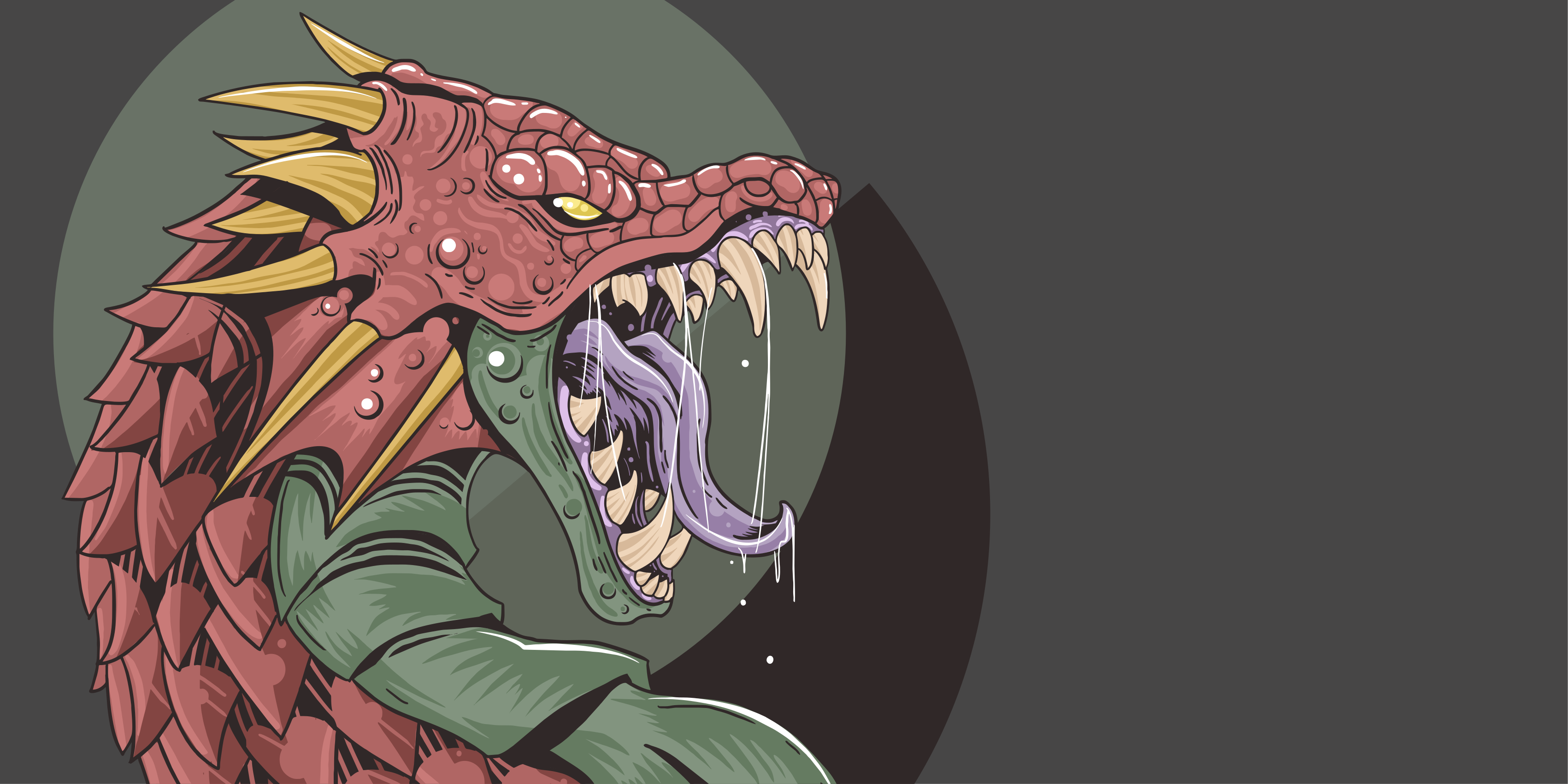 Ilustracija zmajeve glave Vinilna preproga za najstnike - TenStickers