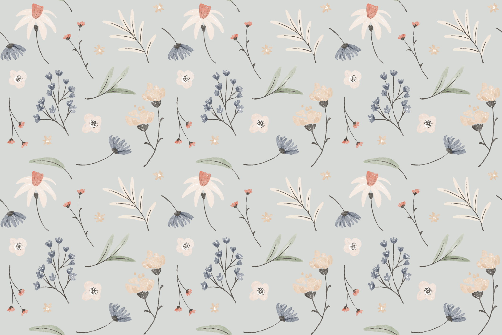 Ilustracija cvetličnih listov cvetlična vinilna preproga - TenStickers