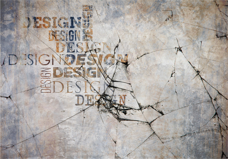 Stari industrijski beton z besedili sodobna preproga - TenStickers