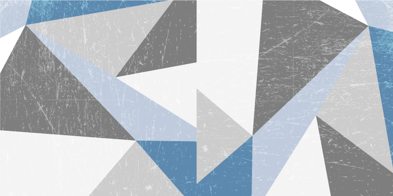 Siva in modra trikotna preproga z geometrijskim vzorcem - TenStickers