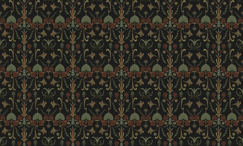 Okrašeni botanični vzorci Starinski vinilni tlak - TenStickers