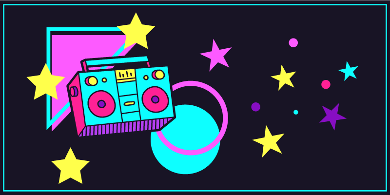Barvita boombox grafika Vintage vinilna preproga - TenStickers