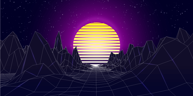 Retro futuristična pokrajina sodobne vinilne preproge - TenStickers