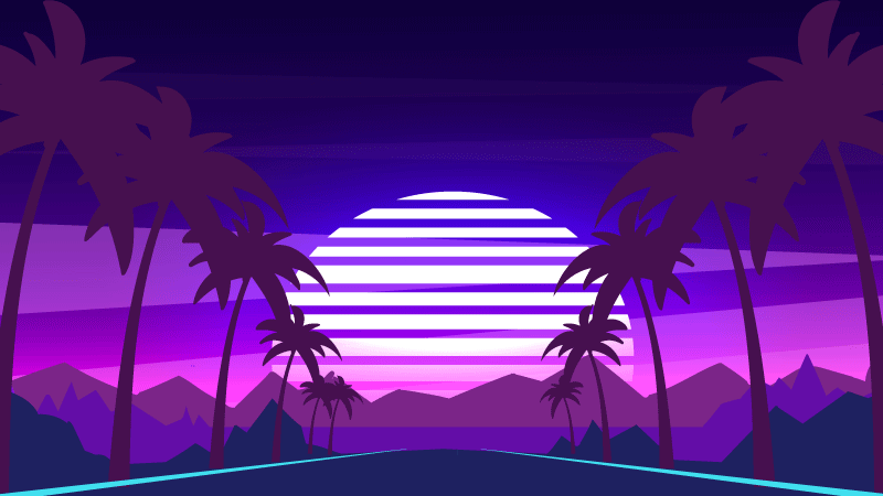 Retro estetika sončnega zahoda sodobne vinilne preproge - TenStickers