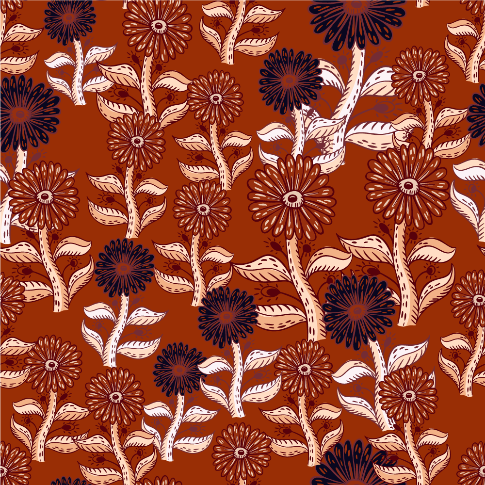 Harmonija cvetličnega vzorca cvetlična vinilna preproga - TenStickers