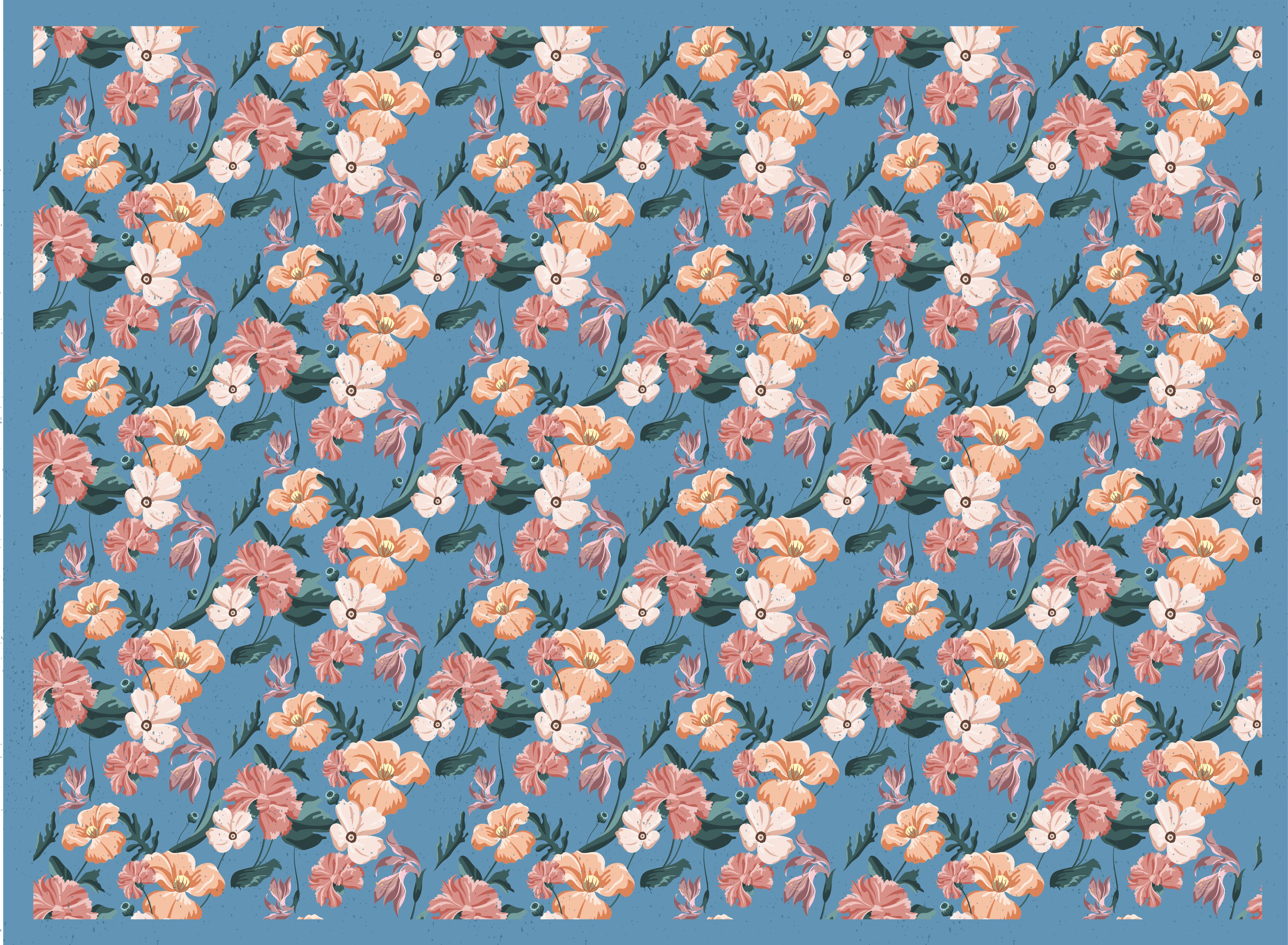 Cvetlični vzorec cvetenja cvetlična vinilna preproga - TenStickers