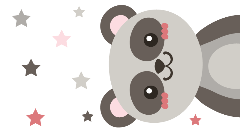 Siva živalska preproga za dojenčke panda - TenStickers