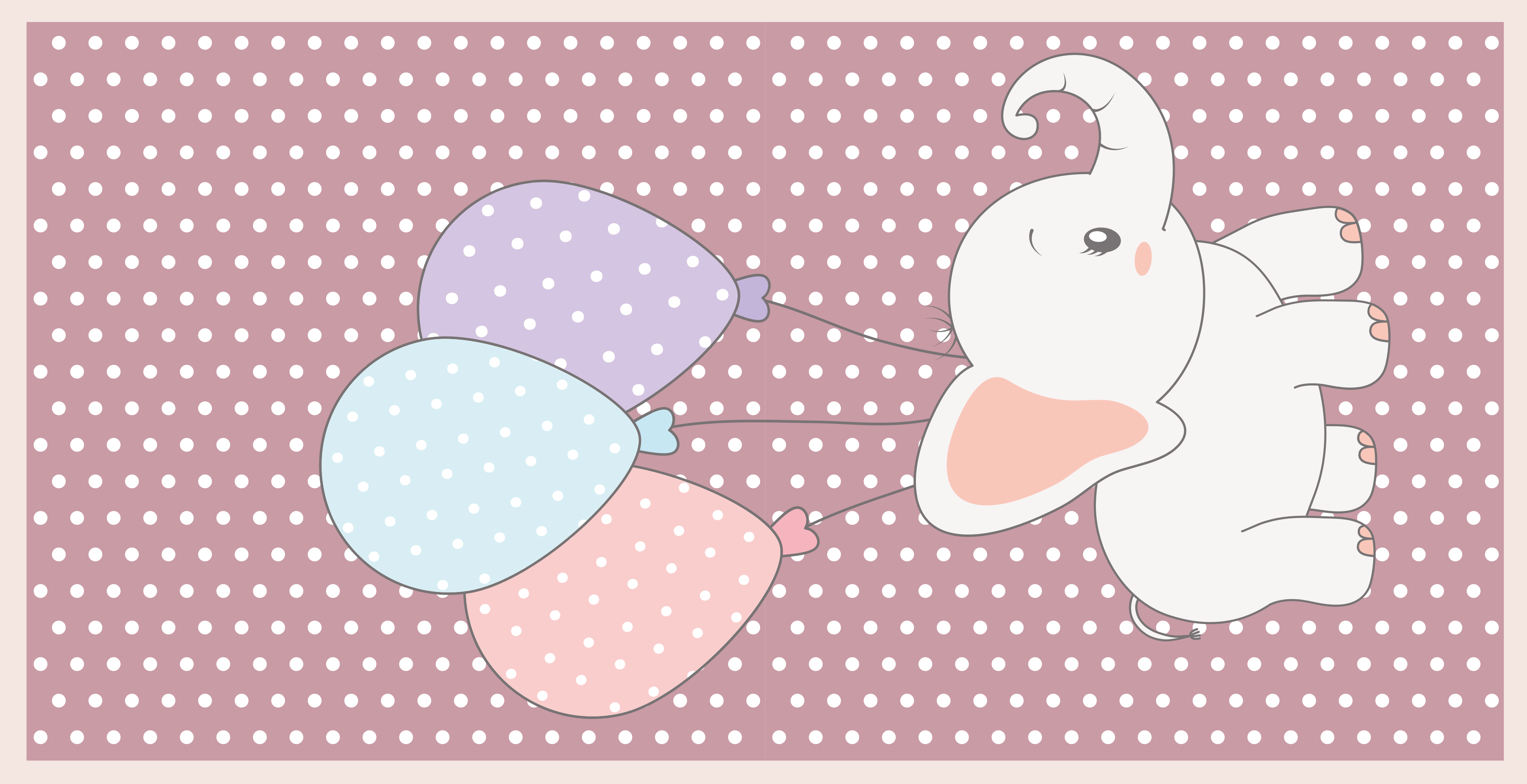 Slon igra z balonom Vinilna preproga za dojenčke - TenStickers