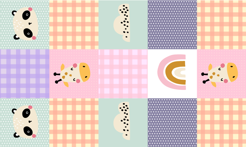 Igriv patchwork Vinilne preproge v drugih vzorcih - TenStickers