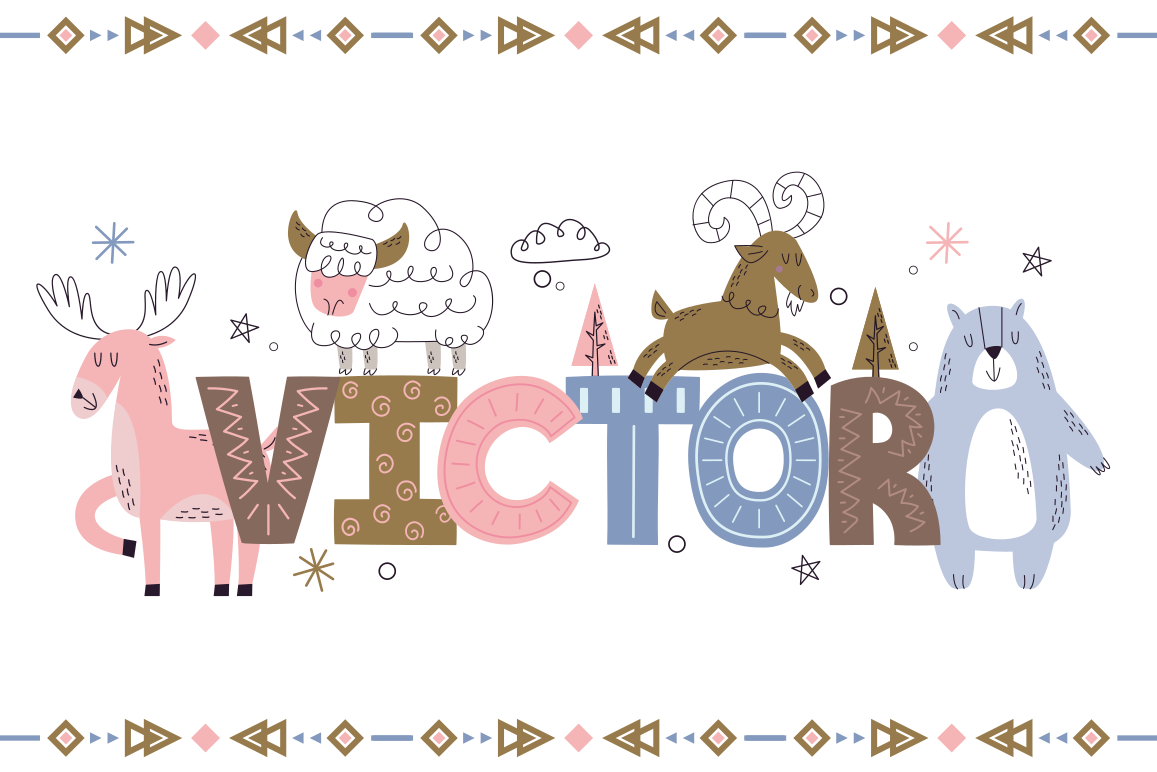 Prilagojena tema alpaka Vinilna preproga z imeni - TenStickers