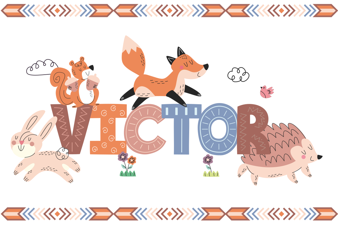 Prilagodljiva bitja Tepihi z imeni po meri - TenStickers