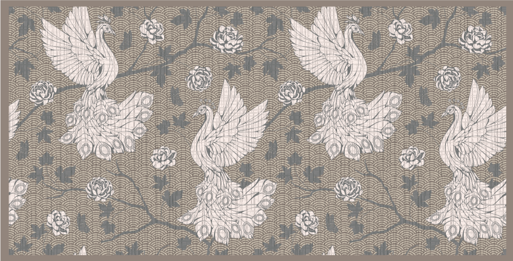 Vrtna scena žerjava Tepih z živalskim potiskom - TenStickers