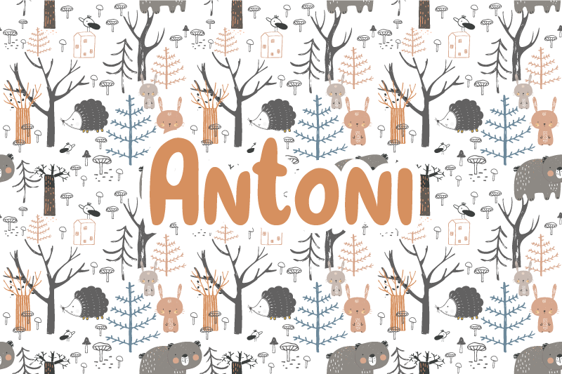 Skandinavski gozd z živalmi otroška vinilna preproga - TenStickers