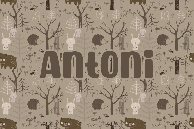 Začaran gozd Vinilna preproga z imeni - TenStickers