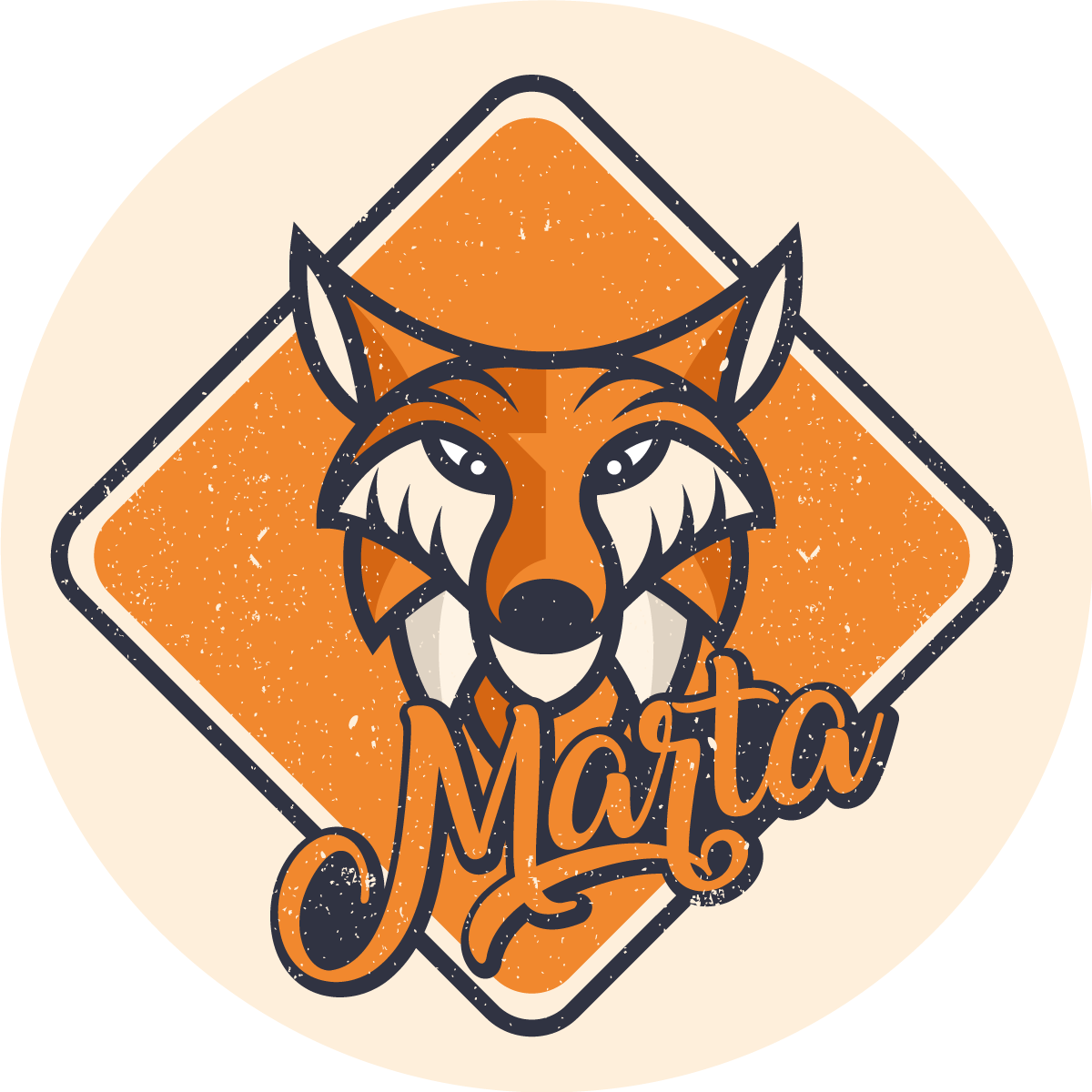 Prilagodljiva pametna lisica Vinilna preproga z imeni - TenStickers