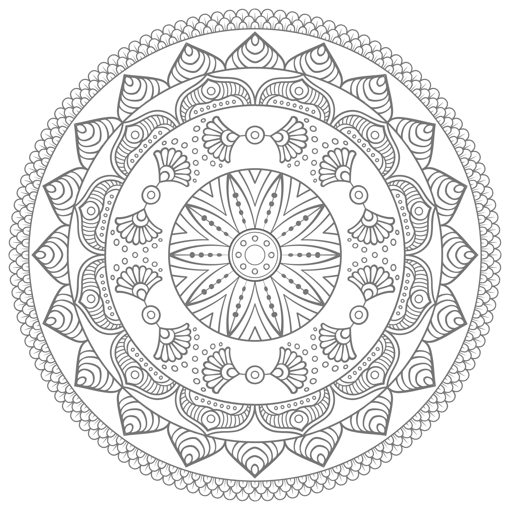 Mandala preproga z geometrijskim vzorcem sivega trikotnika - TenStickers