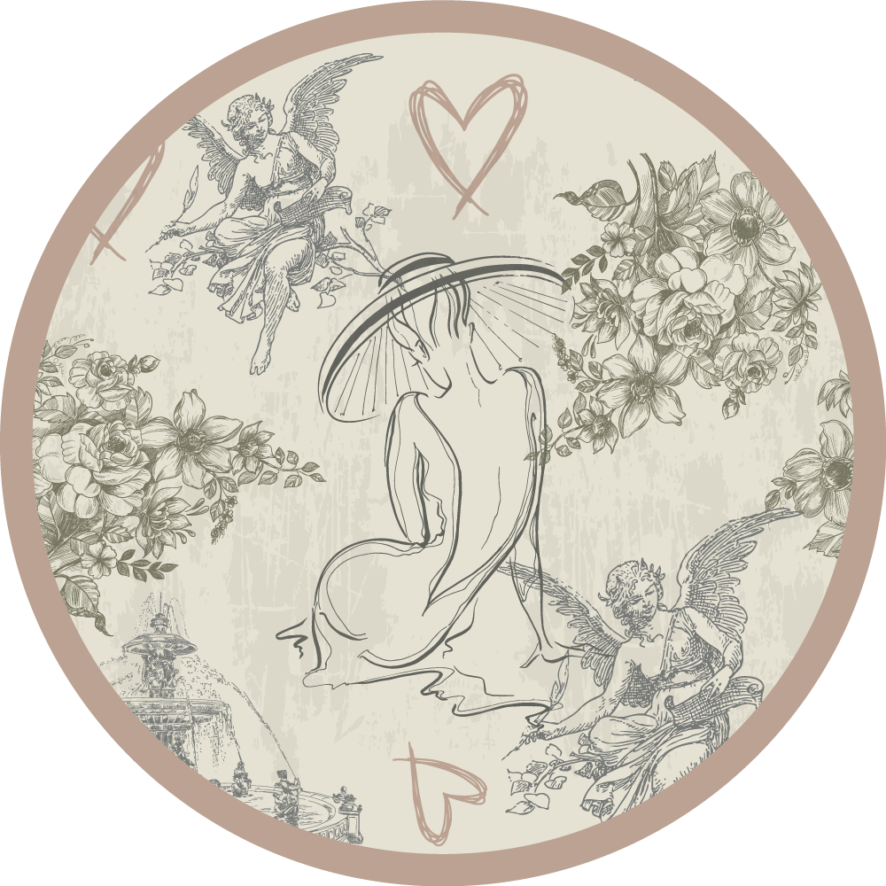 Vintage francoska preproga z romantičnim vzorcem - TenStickers