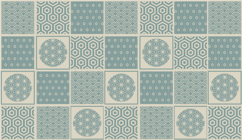 Geometric patterned blocks vinilna talna obloga - TenStickers