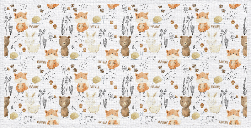 Srečni živalski prijatelji Otroške vinilna preproga - TenStickers