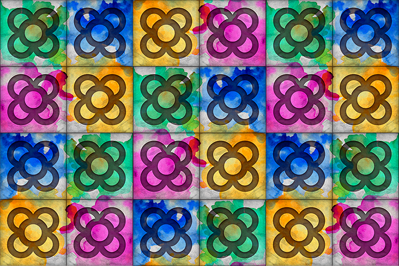 Barviti ploščici panota Starinski vinilni tlak - TenStickers