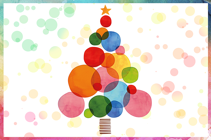 Vodna barva smreka Božična vinilna preproga - TenStickers