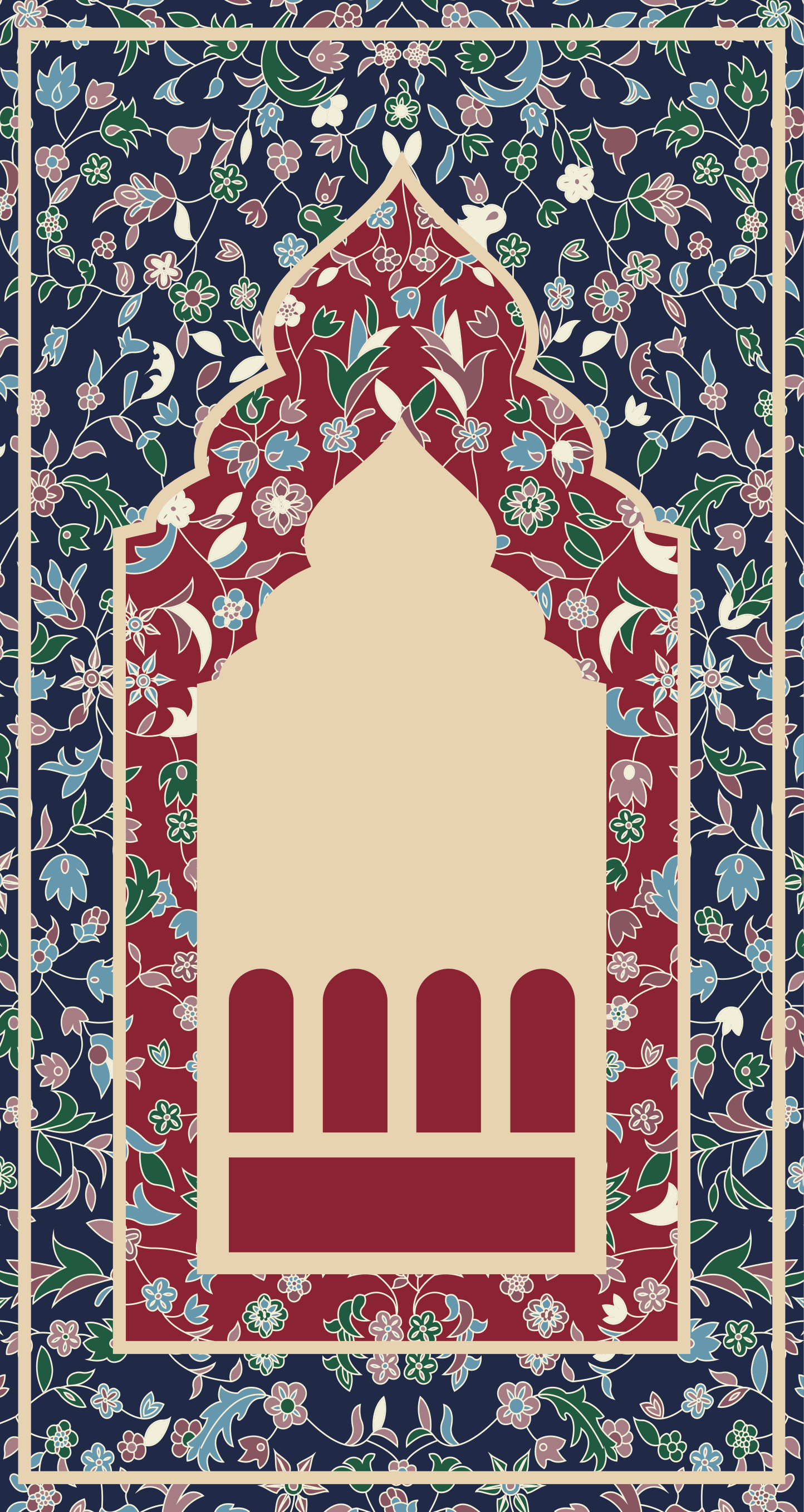 Cvetni vzorec perzijski čmičak Vinilna preproga v pravokotni obli - TenStickers