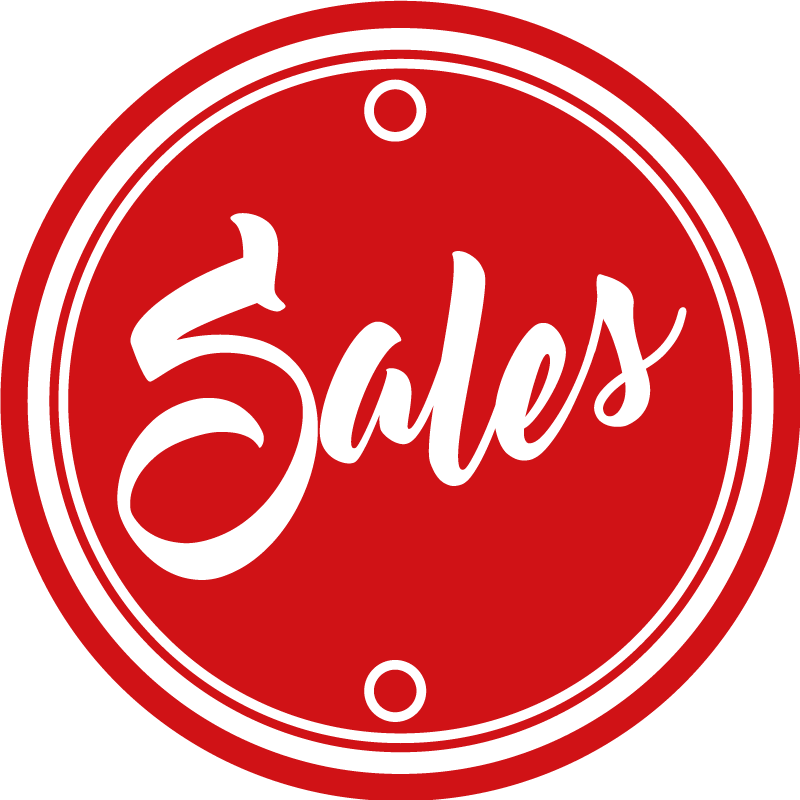 Rdeči krog besedilo prodaja Okrogla vinilna preproga - TenStickers